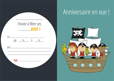 carton invitation bateau pirate-miniature